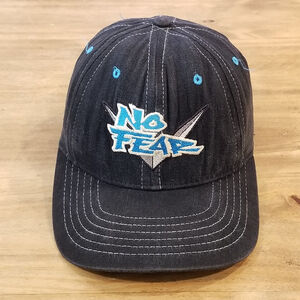 Vintage No Fear Hat Snapback Black Made USA 90s Streetwear